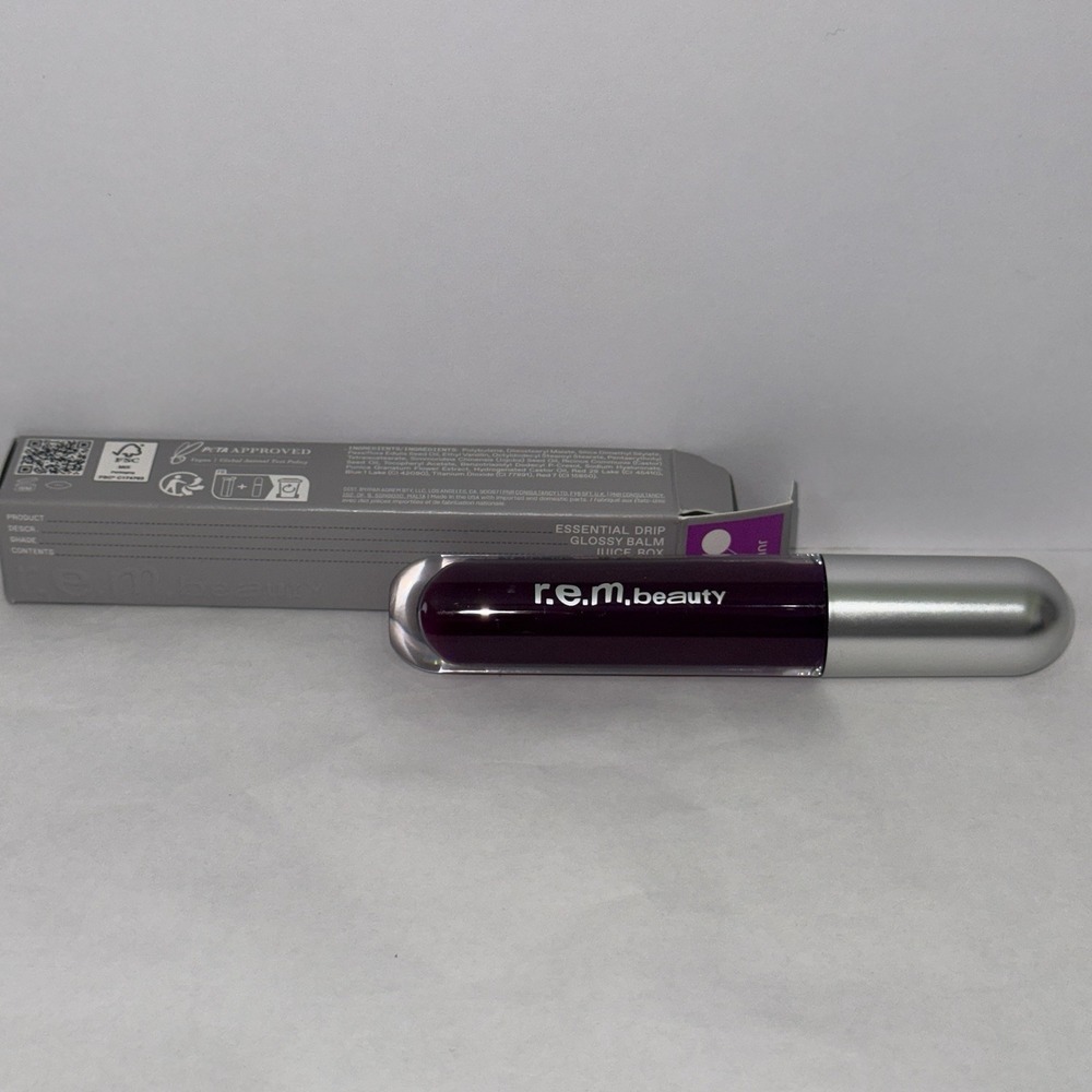 r.e.m. beauty Essential Drip Glossy Balm in Juice Box 4.7 mL / 0.15 Oz Full Size